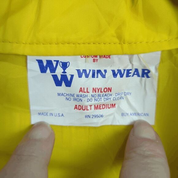 Vintage Yellow Windbreaker Varsity Wildcats Unlined Jacket Size Medium - Picture 5 of 8